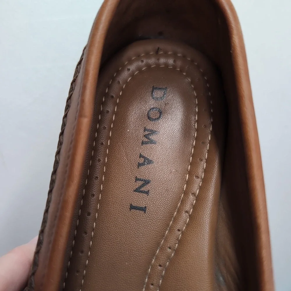 Domani Mens Brown Leather Woven Tassel Loafers Kiltie Slip On Shoes 8M 18 2002
